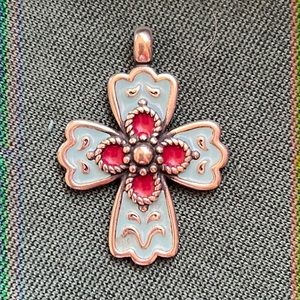 James Avery La Rosa Enamel Cross